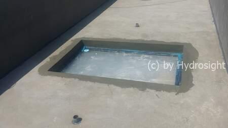 Fondo de vidrio para piscina