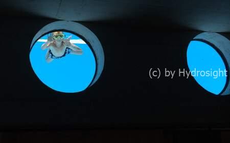 Underwater windows are great fun for all the family. Children especially love them! They will love interacting with friends and family through one of our windows.